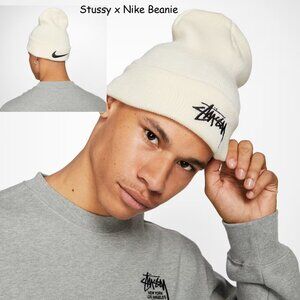 Nike x Stussy Beanie WHITE with Black logo hat UNISEX